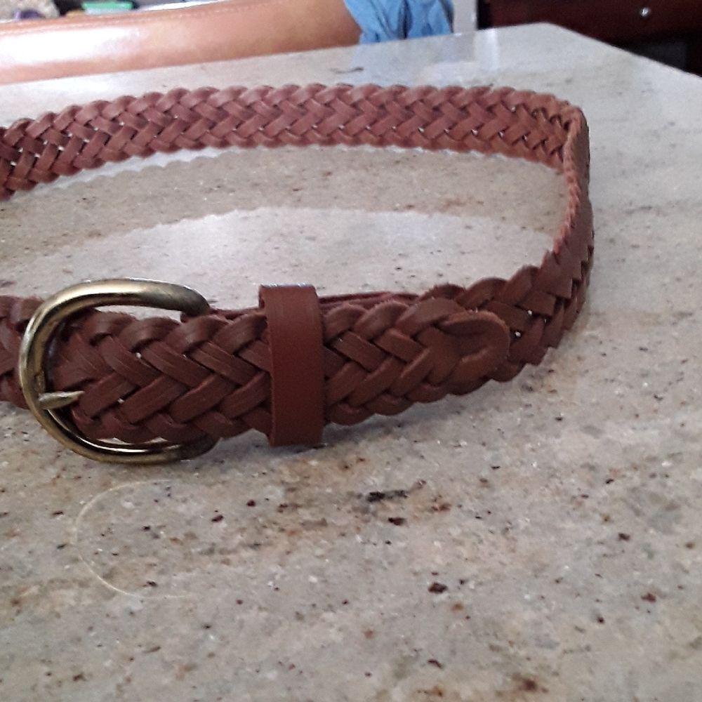 Classic Brown Braided Leather Belt